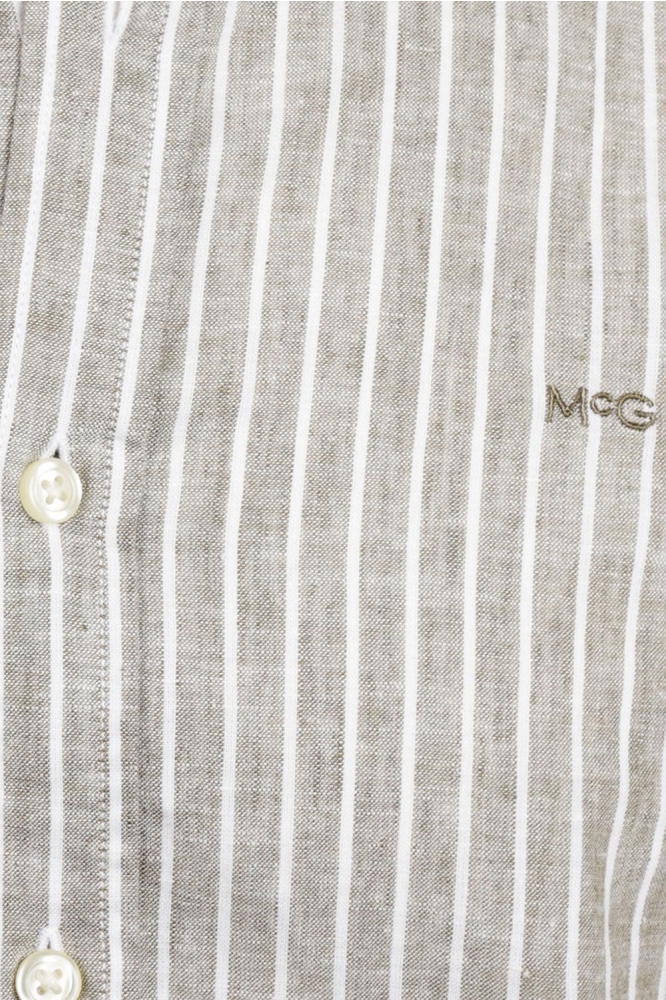 COTTON LINEN STRIPE SHIRT MM251 6001 11 5100 OLIVE